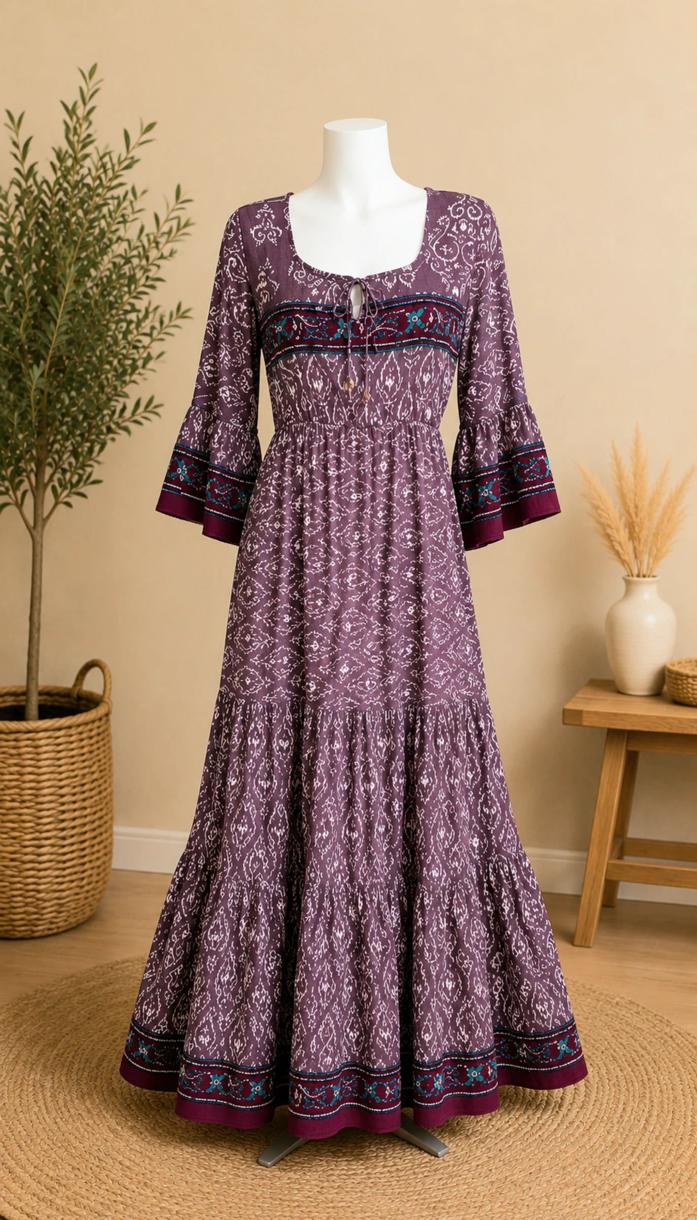 Lang bedrukt Doho-jurk maat M/L - Muslin – photo 2
